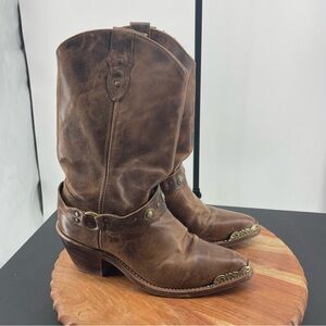 Abilene Women's 4528 Distressed Cowhide western Heel Boots Size 7.5 M